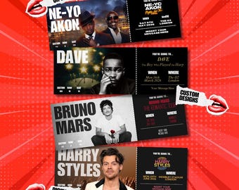 Personalized Concert Ticket | Custom Event Souvenir Gift | Laminated Keepsake Memorabilia | Printed Collectible Ticket | Custom Design