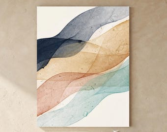 Abstract Wall Art, Navy Terracotta Sage, Modern Minimalist Printable (Digital Download)