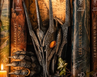 Sauron Boekenhoekje, Lord of the Rings Boekenplank Decoratie, Duistere Fantasy Plankinzet, 3D Geprint Handgeschilderd Boekig Cadeau