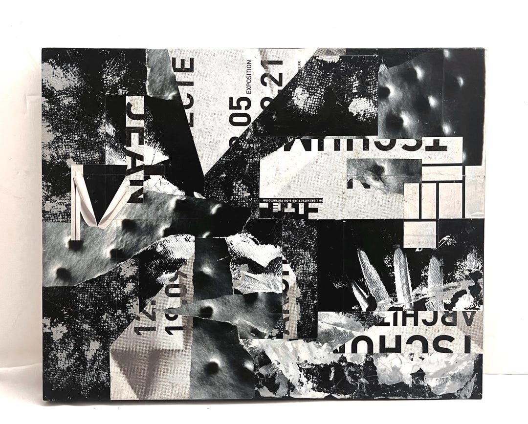 Shattered - Contemporary Abstract Art Analog Collage Painting - Mixed ...