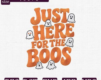 „Nur wegen der Geister hier“-Stickdatei, lustige Halloween-Geisterstickdatei, gruseliger digitaler Download