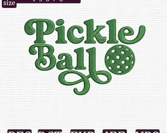 Pickleball Stickdatei, Retro Pickleball Spieler Stickdatei, Sport PES DST EXP jef vp3