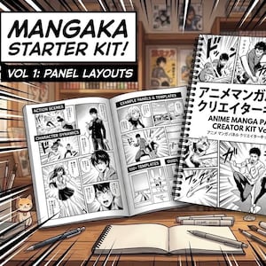 Anime Manga Panel Creator Kit Vol 1 | Retro Shoujo Serietidningsrutnätlayouter, Manhwa Sidgränsmallar, Utskrivbar Rittavla PDF