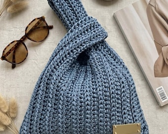 Crochet Bag Pattern | Easy Amigurumi Tote Bag Tutorial | Slouchy Wrist Bag PDF | Crochet  Japanese Knot Handbag Pattern with Video