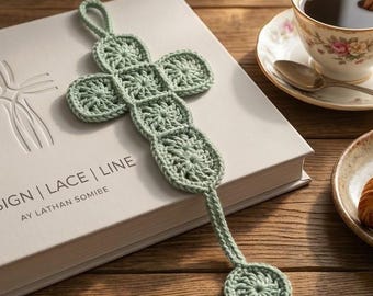 Schema per segnalibro a croce all'uncinetto / Segnalibro e ornamento amigurumi in pizzo PDF / Regalo cristiano all'uncinetto / Schema per segnalibro religioso all'uncinetto