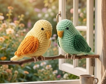 Papagei Anleitung | Amigurumi Häkelanleitung PDF | Vogel häkeln Anleitung für Anfänger | Wellensittich Häkelanleitung mit Video Anleitung