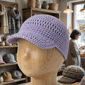 Patrón de gorro con visera de ganchillo para niños / Patrón de gorro amigurumi para niños en PDF / Patrón de gorro de sol para niños pequeños + vídeo / Patrón de gorro con visera de béisbol de ganchillo