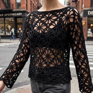 Crochet Lace Top Pattern PDF, Beginner Friendly Spider Flower Stitch Top, Summer Crochet Top Video Tutorial