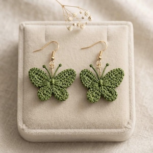 Crochet Butterfly Earring Pattern PDF | Beginner-Friendly Thread Crochet | Digital Crochet with Video Tutorial | Easy Butterfly Applique