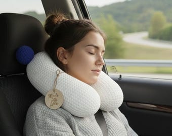 Schema per cuscino cervicale all'uncinetto / Guida PDF e video per cuscino da viaggio all'uncinetto / Schema all'uncinetto facile / Cuscino cervicale fai da te all'uncinetto