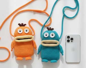 Schema per borsa a tracolla a forma di anatra all'uncinetto / Amigurumi (schema in PDF, video guida)