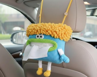 Schema per realizzare un portatovaglioli all'uncinetto a forma di Monster Car / Texture con perline (PDF con video)