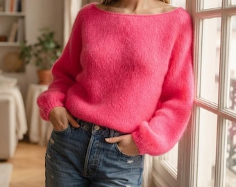 Off the Shoulder Sweater Knitting Pattern | Chunky Knit PDF | Beginner Oversized Sweater Digital Download | Video Tutorial Included