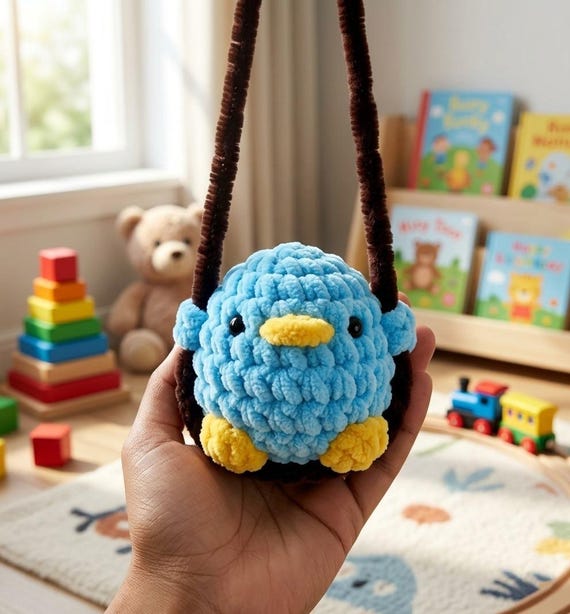 Crochet Duck Pattern PDF | Swinging Amigurumi Car Accessory (Digital Download)