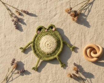 Frog Crochet Coaster Pattern | Amigurumi Tutorial with Video (PDF Download)