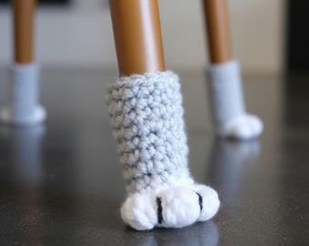 Modello per coprisedia a forma di zampa di gatto all'uncinetto / Protezioni per mobili fai da te (modello in PDF)