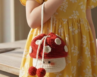 Pilz-Taschen-Muster | Tasche Häkelanleitungen PDF mit Video Anleitung | Süßes Amigurumi Täschchen Einfaches Amigurumi Taschen Schnittmuster