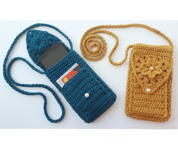 Crochet Cell Phone Bag Pattern | Boho Floral Crossbody (PDF Pattern, Video Guide)