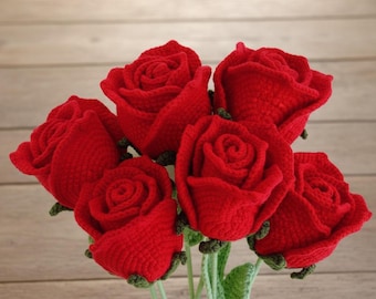 Rosenmuster gehäkelt | Realistisches Blumenbouquet Tutorial (PDF Nähanleitung & Video Guide)