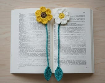 Crochet Flower Bookmark Pattern, Sunflower & Daisy PDF Tutorial, Easy Scrap Buster Crochet Gift, Beginner Crochet Pattern + Video Guide