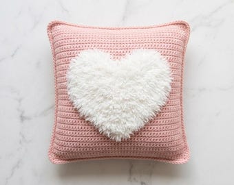 Schema per cuscino a forma di cuore all'uncinetto / Tutorial per principianti di amigurumi (download digitale)