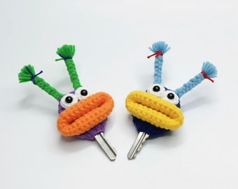 Schema all'uncinetto per portachiavi Amigurumi / Schema all'uncinetto per portachiavi PDF / Tutorial per portachiavi mostro / Schema all'uncinetto facile PDF con video