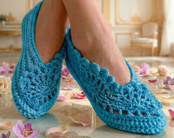 Crochet Loafers Pattern PDF | One Rectangle Magic Slippers Pattern | Lace Crochet Shoes Pattern | Crochet Shoes Pattern with Video Tutorial