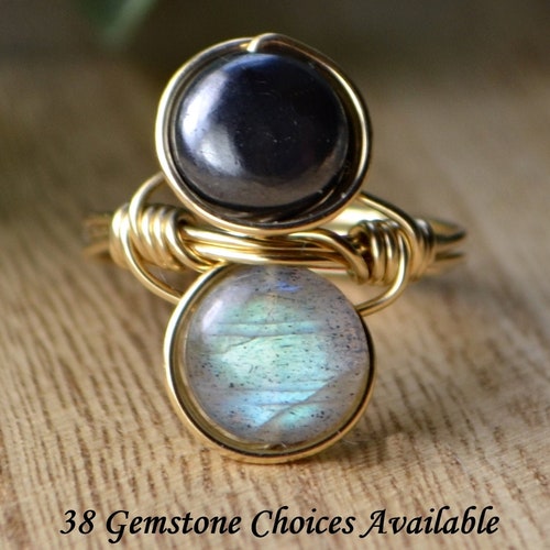 14k Yellow Gold Filled COCKTAIL  RING 8mm MOONSTONE gemstone size 5,6,7,8 