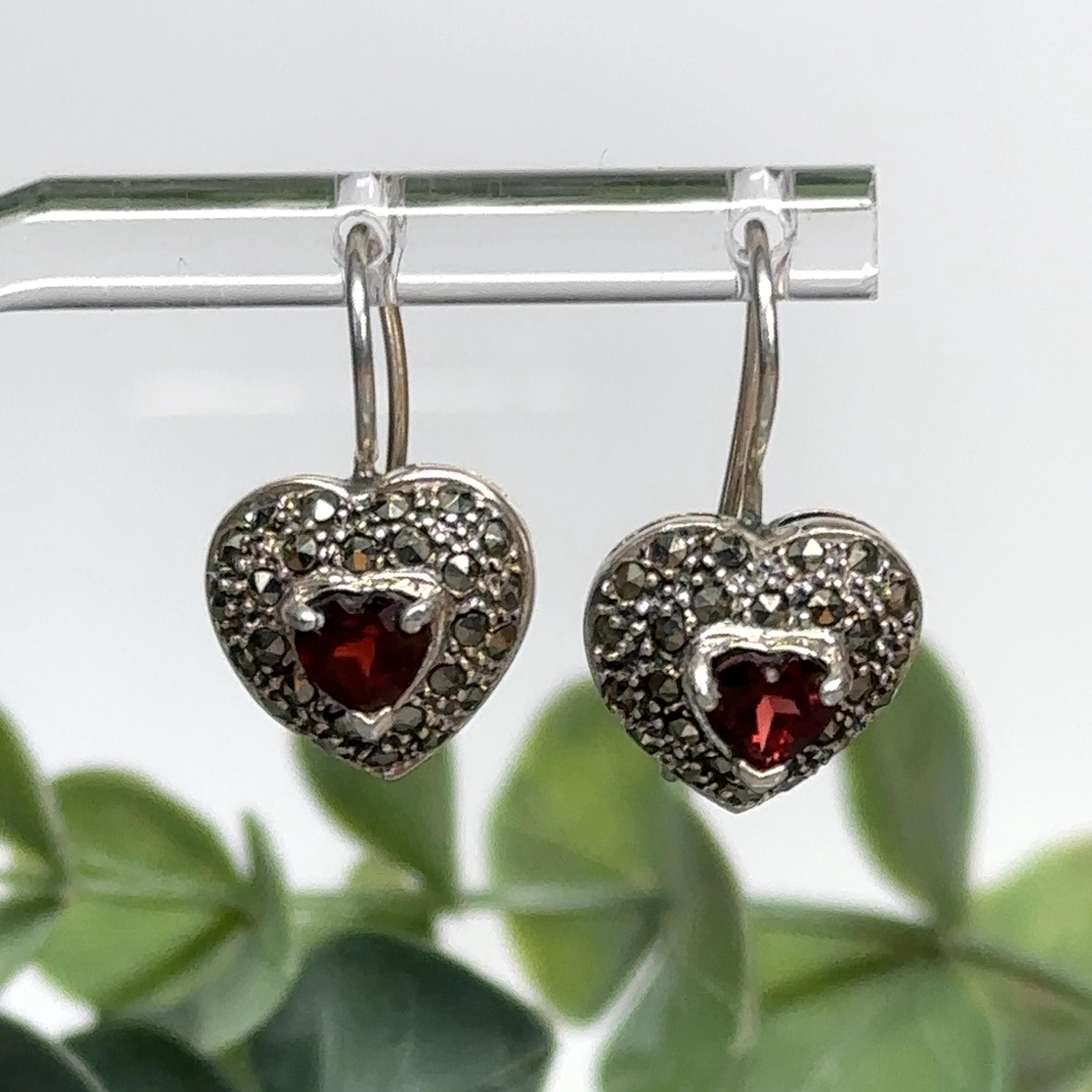 ピアス [SILVER925] Ribbon Ring Heart Earring 925 Silver]ハート キュービック ワンタッチ リングピアス (両耳