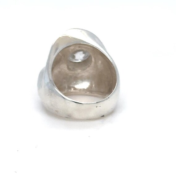 Sterling Silver Statement Ring with Round Faceted… - image 9