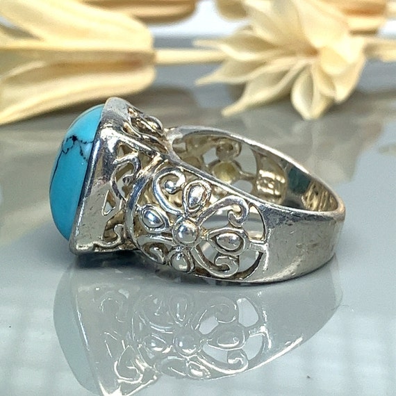 Large Smooth Rectangular Turquoise Howlite Gemsto… - image 4