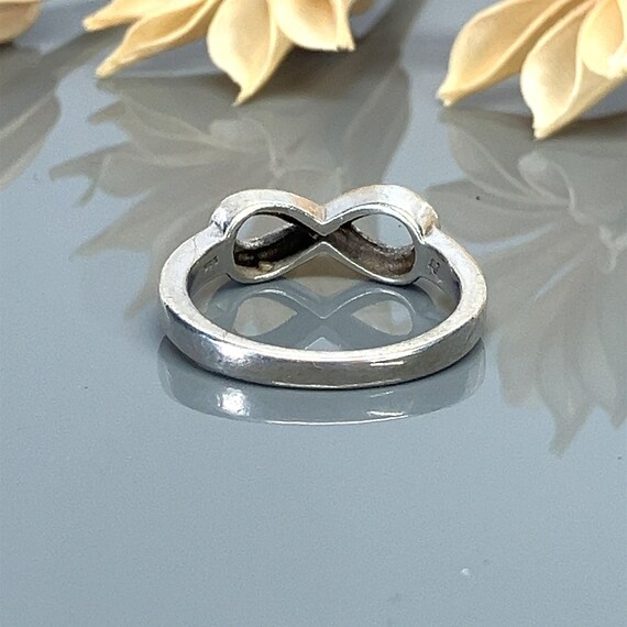 Infinity Design Sterling Silver Ring- Engraved "F… - image 5