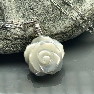 Mother of Pearl Rose Pendant Mother of Pearl Rose Pendant