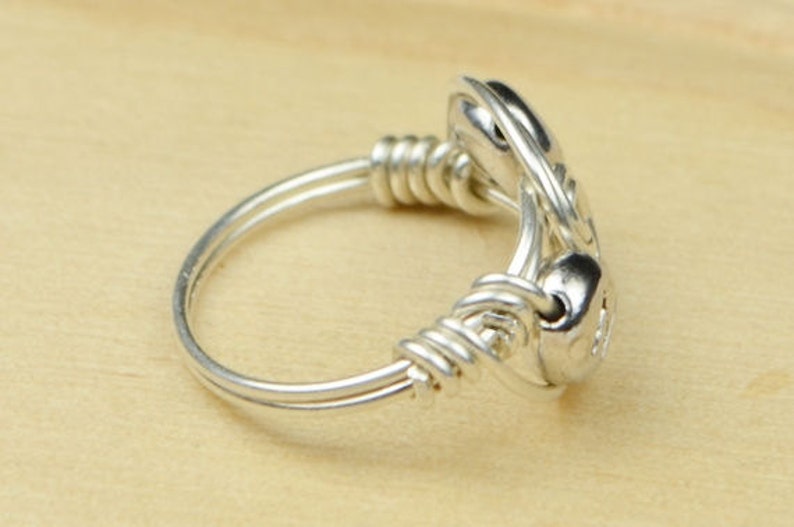 9 Personalized Two LetterInitial Sterling Silver Filled Wire Wrapped Ring- Any Size- Size 4 13 5 7 8 12 11 6 10 14