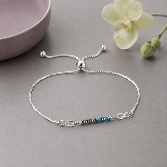 Morse Code 'SISTER' Sterling Silver Bolo Bracelet: Adjustable & Interchangeable Charm Bracelet