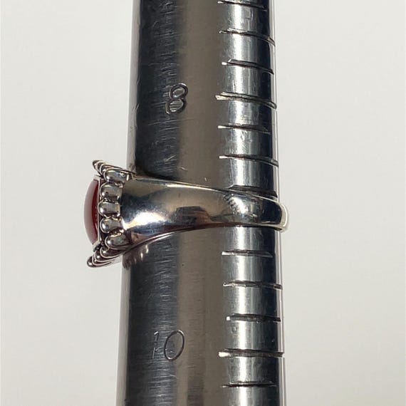 Rectangular Carnelian Cabochon Gemstone Sterling … - image 7