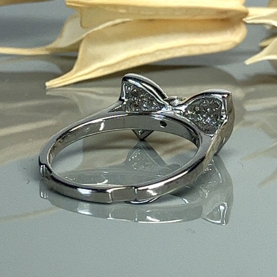 Cubic Zirconia and Sterling Silver Bow Ring- CZ F… - image 4