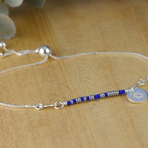 Carpe Diem Morse Code Adjustable Sterling Silver Interchangeable Charm/Link Bolo Bracelet  -Custom Dangle-Charm, Bracelet Chain, or Both
