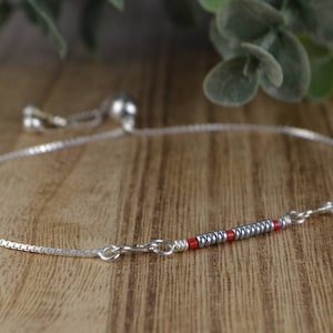 Morse Code BELIEVE Adjustable Sterling Silver Interchangeable Charm/Link Bolo Bracelet- Charm, Bracelet Chain, or Both