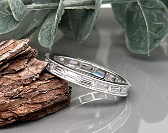 Glamorous Baguette CZ Eternity Band Ring, Size 9.25 - Etsy display picture 1
