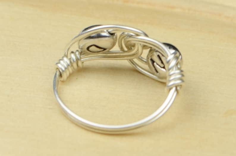 9 Personalized Two LetterInitial Sterling Silver Filled Wire Wrapped Ring- Any Size- Size 4 13 5 7 8 12 11 6 10 14