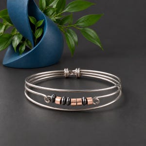 Morse Code 'AUNT' Message Ring:  Sterling Silver or Gold Filled Wire Wrapped Band- Custom Size and Colors
