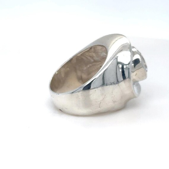 Sterling Silver Statement Ring with Round Faceted… - image 8