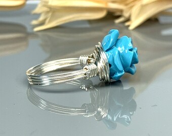 Bague Argentée 3 Anneaux Réglable - Rose Et Bleue - Diamètre 14 Mm - Adulte - Sans Marque