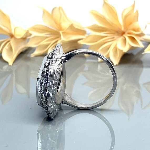 Elongated Rectangular Black Onyx and Marcasite St… - image 5