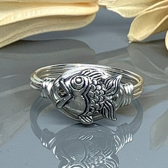 Wire Wrap Ring with Bead Ends Sterling Silver Wire Wrap Ring with Bead Ends Sterling Silver