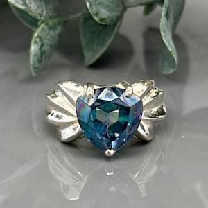 Trillion Cut Mystic Topaz Sterling Silver Cocktail Ring- Size 6
