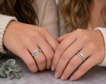 Big Sis OR Lil Sis Ring: Adjustable Aluminum Band - Custom Made to Size