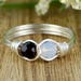 Any Two Birthstone Crystals Infinity Ring- Silver, 14k Yellow or Rose Gold Filled Wire Wrapped Personalized -Size 4 5 6 7 8 9 10 11 12 13 14