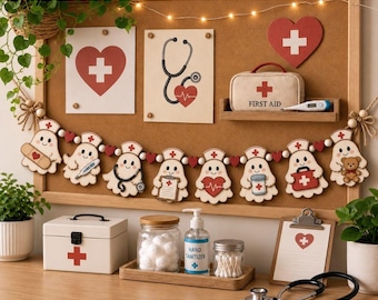 Wooden Nurse Graduation Gift, Hospital Office Decor, Cute Doctor Desk Accessories